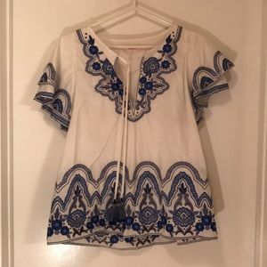 Blue & white Summer or Spring cotton top